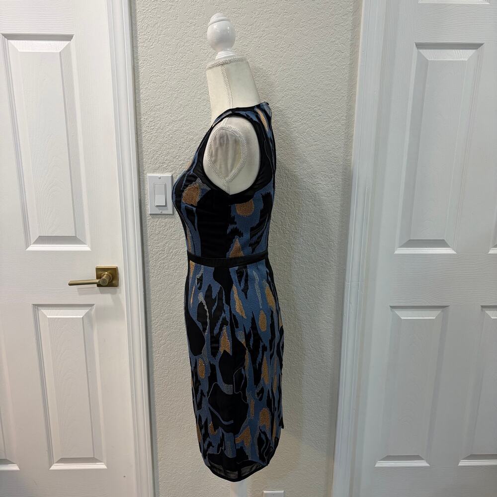 Reiss Zuma Brocade Blue Copper Dress - Picture 4 of 10